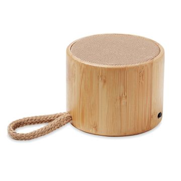 COOL Round Bamboo Wireless Speaker With Hanging Loop