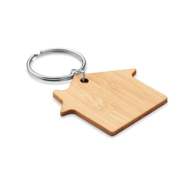 HOUSEBOO House Shaped Bamboo Keyring