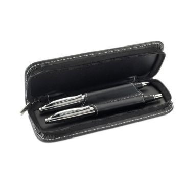 BALTIMORE Metal Pen Set With PU Gift Pouch Black - 1 Bounce Creative Designs