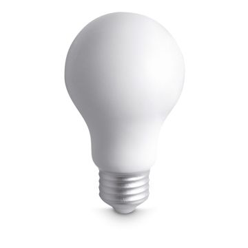 LIGHT Bulb Shaped Anti Stress Reliever White - 1 Bounce Creative Designs