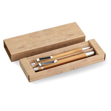 BAMBOOSET Bamboo Pen And Pencil Gift Set Wood - 1 Bounce Creative Designs