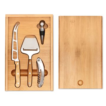 WINECHEESE Bamboo Wine And Cheese Gift Set Wood - 1 Bounce Creative Designs