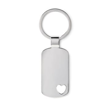 CORAZON Metal Keyring With Heart Detail Matt silver - 1 Bounce Creative Designs