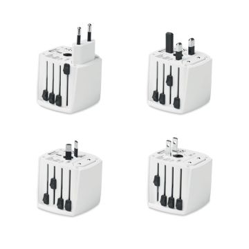 SKROSS Universal Travel Plug Adaptor White - 1 Bounce Creative Designs