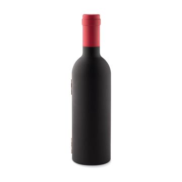 SETTIE Wine Accessories Set In Bottle Shaped Gift Box Black - 1 Bounce Creative Designs
