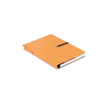 RECONOTE Notebook w/pen &amp; memo pad orange