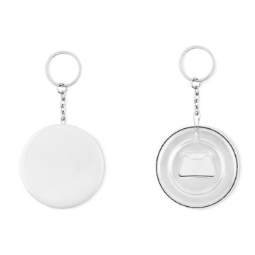 button badge Key Ring With Bottle Opener