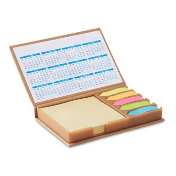 MEMOCALENDAR Sticky Notes And Memo Dispenser With Calendar Beige - 1 Bounce Creative Designs