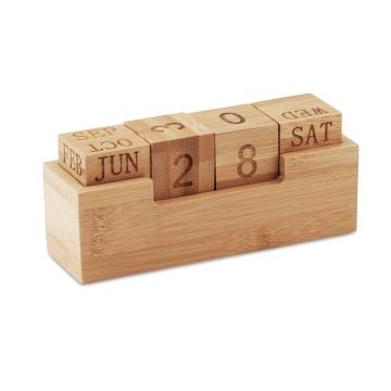 KARENDA Bamboo Block Desk Calendar Wood - 1 Bounce Creative Designs