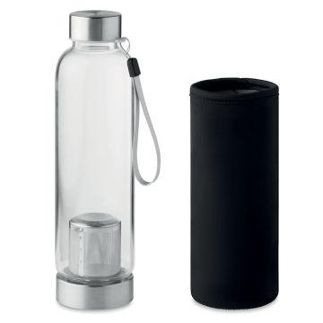 UTAH TEA Borosilicate Glass Bottle With Tea Infuser Black - 1 Bounce Creative Designs