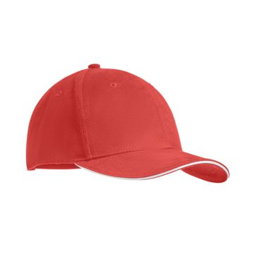 TEKAPO Brushed heavy cotton 6 panel Ba White/Red