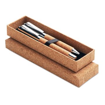QUERCUS Cork Pen And Pencil Set With Matching Gift Box Wood - 1 Bounce Creative Designs