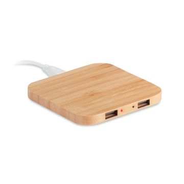CUADRO Bamboo Wireless Charging Pad And USB Hub Wood - 1 Bounce Creative Designs
