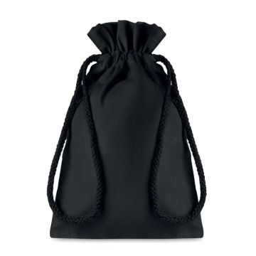 TASKE SMALL Cotton Drawstring Gift Bag Black Black - 1 Bounce Creative Designs