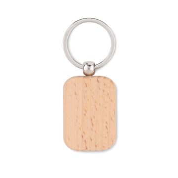 POTY WOOD Rectangular Shaped Wooden Keyring Wood - 1 Bounce Creative Designs