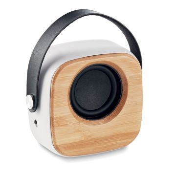 OHIO SOUND Bamboo Wireless Speaker With Strap White - 1 Bounce Creative Designs