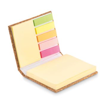 VISION CORK Covered Memo Pad With Sticky Notes Beige - 1 Bounce Creative Designs