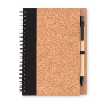 SONORA PLUSCORK Notebook With Cork Cover And Recycled Pen Black - 1 Bounce Creative Designs