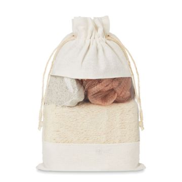 CUIDA SET Bath Accessory Gift Set In Jute Bag Beige - 1 Bounce Creative Designs
