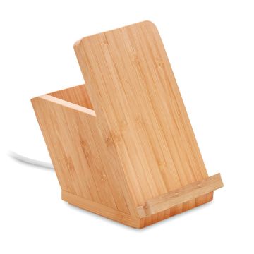 BAICOI Bamboo Wireless Charger With Phone Stand And Pen Pot Wood - 1 Bounce Creative Designs
