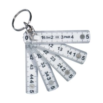 Mini Folding Ruler Keyring White - 1 Bounce Creative Designs