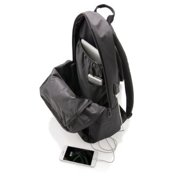 Power Laptop Backpack With USB Port Black - 1 Bounce Creative Designs