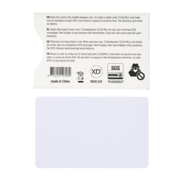 Anti Skimming RFID Shield Card For Wallets And Purses White - 1 Bounce Creative Designs