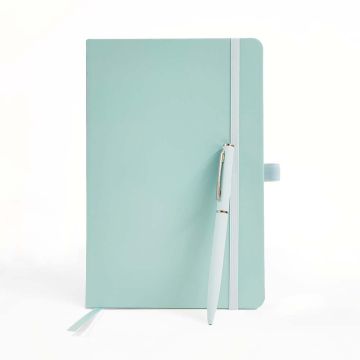 A5 Pastel Notebook &amp; Pen Set-Celeste