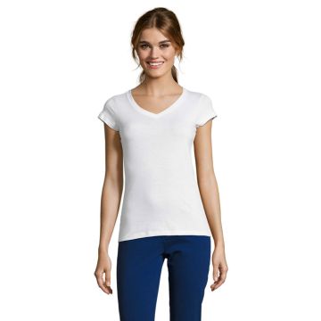 SOLS MOON Womens V Neck TShirt Cotton - 1 Bounce Creative Designs