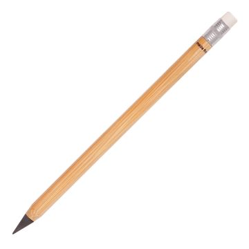 Printed Eternity Bamboo Pencil with Eraser White