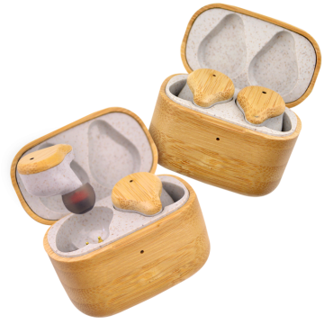 Promotional Smart Ecobuds Wooden Wireless Earbuds Bounce Creative Designs