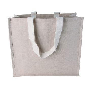 Canvas shopper with woven handles