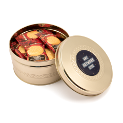 Christmas Shortbread Biscuits In A Gold Gift Tin
