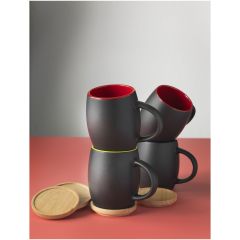 Hearth Ceramic Mug With Wooden Coaster 400 ml 