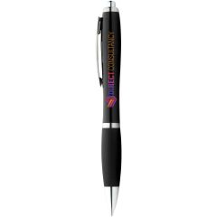 Pen With Coloured Barrel & Grip Black Ink Nash