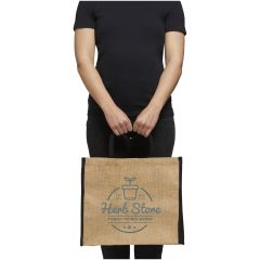 Harry Jute Tote Bag With Coloured Edge