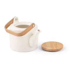 GLOGG. 700 mL ceramic teapot with bamboo lid