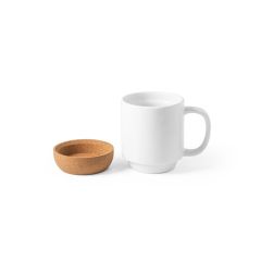 RORY SUB. Ceramic mug with cork base 410 mL