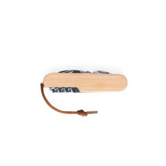 RYKER. Multifunctional bamboo and stainless steel pocket knife with PU handle