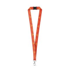 Polyester sublimation lanyard with carabiner and safety lock. The customisation can be on both sides of the lanyard