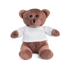 Teddy bear plush toy with t-shirt on. T-shirt customisable front and back. Ideal as a gift for the kids