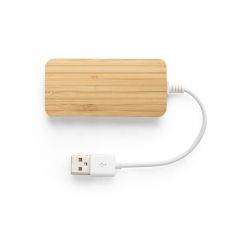 MOSER. HUB with 2 USB-A and 1 USB-C ports in bamboo