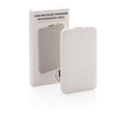 Pocket Power Bank With Integrated Cables 5.000 mAh 