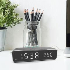 Smart Alarm Clock With Integrated Wireless Charger