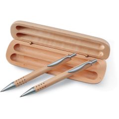 DEMOIN Wooden Pen And Mechanical Pencil Set With Gift Box