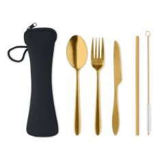 Stainless Steel Cutlery Set In Travel Pouch 5 SERVICE