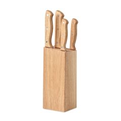 GOURMET Knife Set With Wooden Handles And Block