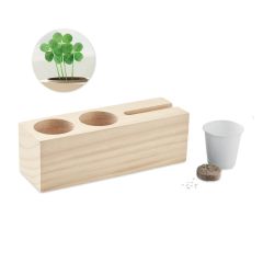 THILA Wooden Desk Organizer With Plant Seeds Growing Kit