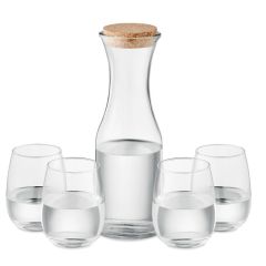 Recycled Glass Carafe & Water Glasses Set PICCADILLY