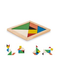 Coloured Wooden Tangram Puzzle Game